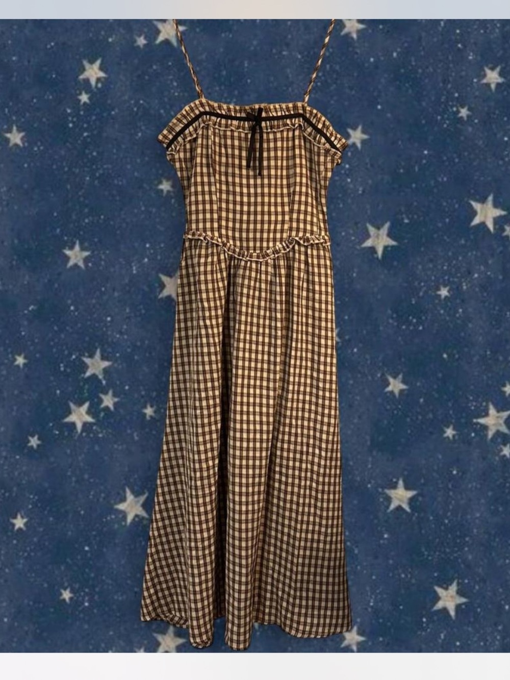Billabong brown gingham dress NWT